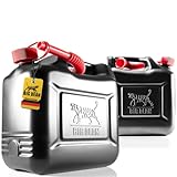 BigDean 2 Stück Benzinkanister 10L mit UN-Zulassung & flexiblem Auslaufrohr -...