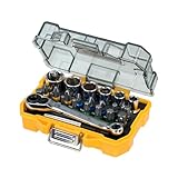 DEWALT 24-tlgs. Schrauber Bit- und Ratschen Set (1x Ratsche, 15x 25 mm Bits, 6x...