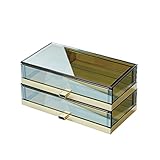 IFGSEQQQ Kosmetik-Organizer, transparente Kosmetik-Aufbewahrungsboxen mit Schublade, Glas,...