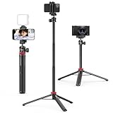 ULANZI MT-44 Handy Stativ 147cm, Selfie Stick mit Fernbedienung, Kamera Stativ...