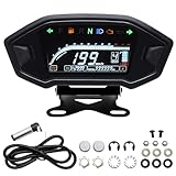 Geloo 12000 U/min Motorrad Tachometer mit Halterung, Universal Hintergrundbeleuchtung...