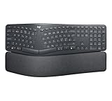 Logitech Ergo K860 kabellose ergonomische Tastatur – Handballenauflage, Geteilte...