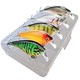 Crankbait Wobbler Set für Hecht, Barsch & Zander, Kunstköder Set für Spinnfischen, 13g...