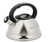 Kinghoff Wasserkessel Kh-3236 3L Induktion Pfeifkessel Flötenkessel, Silber Schwarz