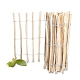 PINEEA Staketenzaun 90 cm Hoch - Holzzaun aus Haselnuss - Wetterbeständiger...