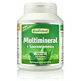 Multimineral + Spurenelemente, 510 mg, hochdosiert, 120 Kapseln, vegan, hohe...