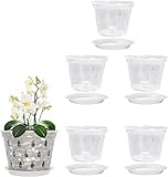 Youning Transparent Orchideentöpfe Blumentopf 5 Stück Klare Kunststoff...