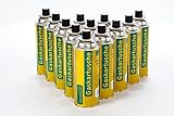 Campingman 12 Stück Gaskartusche 227g Butan Gas mit Ventil Universal Brennstoffflaschen...