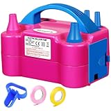 FLSEPAMB Luftballonpumpe Elektrisch, 600W Motor Ballonpumpe Elektrisch Klein with 2+2...