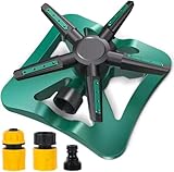 UrbanWave Rasensprenger,360 Rotierende Gartensprenger mit 5 Arme 20 Sprühdüsen...