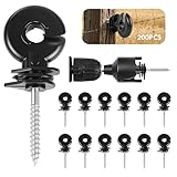 200 Stück Schwarze Weidezaun-Isolatoren, Elektrozaun Ringisolatoren Elektrozaun Isolator...