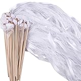 QUACOWW 30 Stück Feenstäbe Ribbon Zauberstäbe Hochzeit Luftschlangen mit Glocken,...