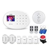 EZGA WiFi-Türalarmsystem W20 4g WiFi GSM Tuya Smart Home Security Alarm System 2,4 Zoll...