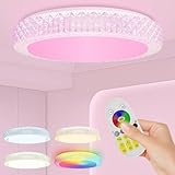 LZQ LED Deckenleuchte Dimmbar mit Fernbedienung, 48W RGB Farbwechsel...