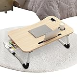 Laptoptisch für Bett – Klappbarer Betttisch mit Getränkehalter und Tablet- –...