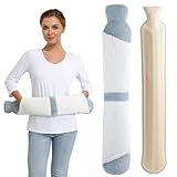 2L lange Wärmflasche mit 2 Handwärmetaschen Bezug Bettflasche Wärmebeutel Extra Warm...