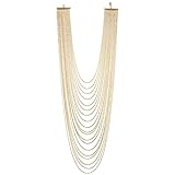 COOLSTEELANDBEYOND Gold Lange Statement Halskette Wasserfall Multi-Schichten...