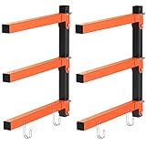 Ronlap Holzregal mit 3 Ebenen, Wandmontage Metallregal Holzaufbewahrung 50 KG...