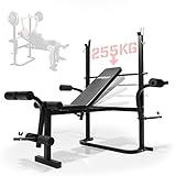 Physionics® Multifunktion Hantelbank - mit Ablage, Butterfly, Sit-Ups, Beinstrecker,...