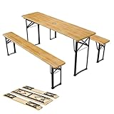 Juskys Bierzeltgarnitur Bichl 3-teilig & klappbar 170x46x77 cm - Gartenmöbel Set...