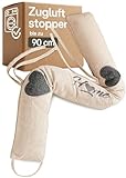 Praknu Zugluftstopper 90cm - Waschbarer Bezug - Energiesparend - Extra Schwer - Für...