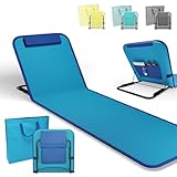 Onbest Bequeme Strandliege 165 cm lang - mit Verstellbarer Rückenlehne und Liegekissen...