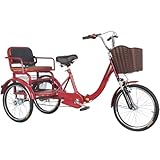 Zusammenklappbares Senioren-Dreirad mit stoßdämpfender Vordergabel, Tandem-Dreirad mit...