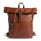 LEABAGS Leder Rucksack Damen & Herren I Laptopfach 13 Zoll I Echtleder Premium Daypack I...