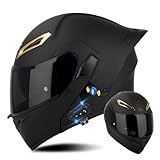 Klapphelm mit Bluetooth, Bluetooth Integralhelm Motorradhelm mit Doppelvisier,...