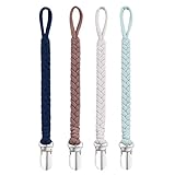 BASICSLIFE Schnullerkette Baby for Junge, 4 Pack BPA-FREI Schnuller Halter...