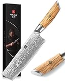 XINZUO Damastpulverstahl 18.2cm Nakirimesser, scharf Küchenmesser 73 Schichten...