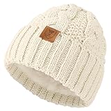 OZERO Damen Mütze Beanie Wintermützen: Schwarz Warme Strickmütze Wollmützen...