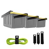 3 Sets Deckenregale für Garagenaufbewahrung, schwarze Farbe, Überkopf-Mülleimer-Rack...