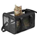 Conlun Katzenboxe Flugzeugtauglich, Weichseitige Hundetransportbox mit Innenleine,...