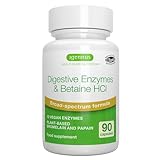 Verdauungsenzyme Komplex mit Betain HCl & Bromelain, 10 vegane Enzyme mit Papain...