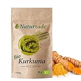 Kurkuma Pulver Bio 1kg Naturzade Hochwertiges Rohkostqualität 100% naturrein