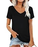 AirMood Damen-Sommer-T-Shirt, V-Ausschnitt, lässig, kurzärmelig,...