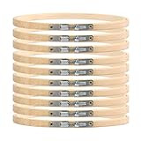 10 Stück 15cm Stickrahmen Bambus-Kreis runder aus Holz Stickerei Kreuzstich set...