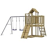 Festnight Spielturm mit Schaukel Kletterwand Spielplatz Garten Outdoor Kinder Kletterturm...