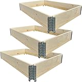 BURI Neue 3 Stück Hochbeet Palettenrahmen 120x80x20cm groß - Holzrahmen, faltbar,...