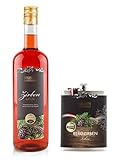 Berg Zirbenlikör 25% vol. / 1 Liter + Flachmann 0,2 l gefüllt/Original...