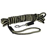 Schleppleine aus Seil, Schwarz und Gelb, 15 m x 8 mm, für Hunde
