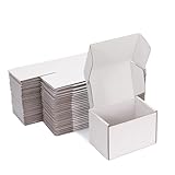 DUZCLI Kleine Versandkartons, 15,2 x 10,2 x 10,2 cm, weiße Wellpappkartons, für kleine...