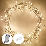 Lights4fun 100er LED Lichterkette warmweiß Lichterkette mit Fernbedienung strombetrieben...