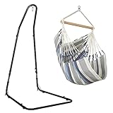LA SIESTA® Habana Baumwoll Hängesessel & Stahlgestell - Hängesessel Gestell für...