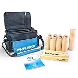 Mölkky Sport Bag - Birkenholz, 12 Skittles, 1 Stock - mit Tasche,...