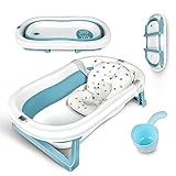 Einesin Groß XXL Faltbare Baby Badewanne mit integriertem Thermometer, Baby...