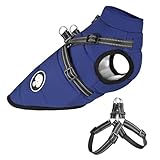 Hundejacke mit Geschirr, Wasserdichter Warmer Hund Wintermantel für Kleine...