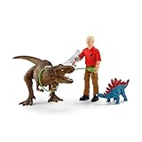 Schleich 41465 Dinosaurs Spielset - Tyrannosaurus Rex Angriff, Spielzeug ab 5 Jahren