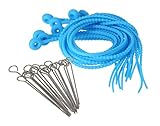 Lantelme Set 12 Rouladenbinder Silikon 54cm mit 20 Rouladennadeln aus Edelstahl 15cm...